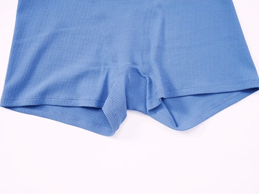Women's solid blue shorts for yoga, fitness, and dance. Soft, stretchy cotton-spandex fabric. Ideal for active lifestyle - SF2214.